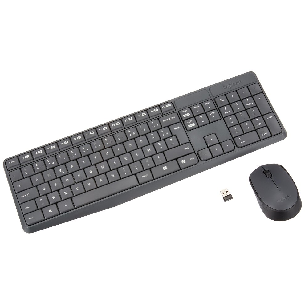 Keyboard and Wireless Mouse Logitech Grey AZERTY